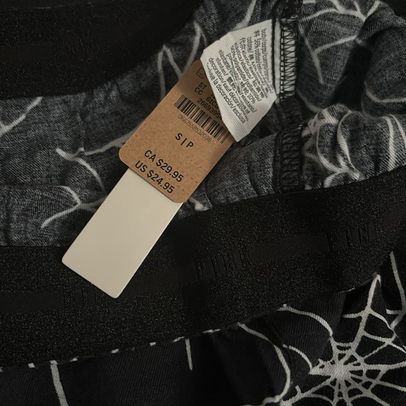 Selling Victoria Secret halloween theme pajama shorts. Color black with cobwebs - Picture 2 of 2